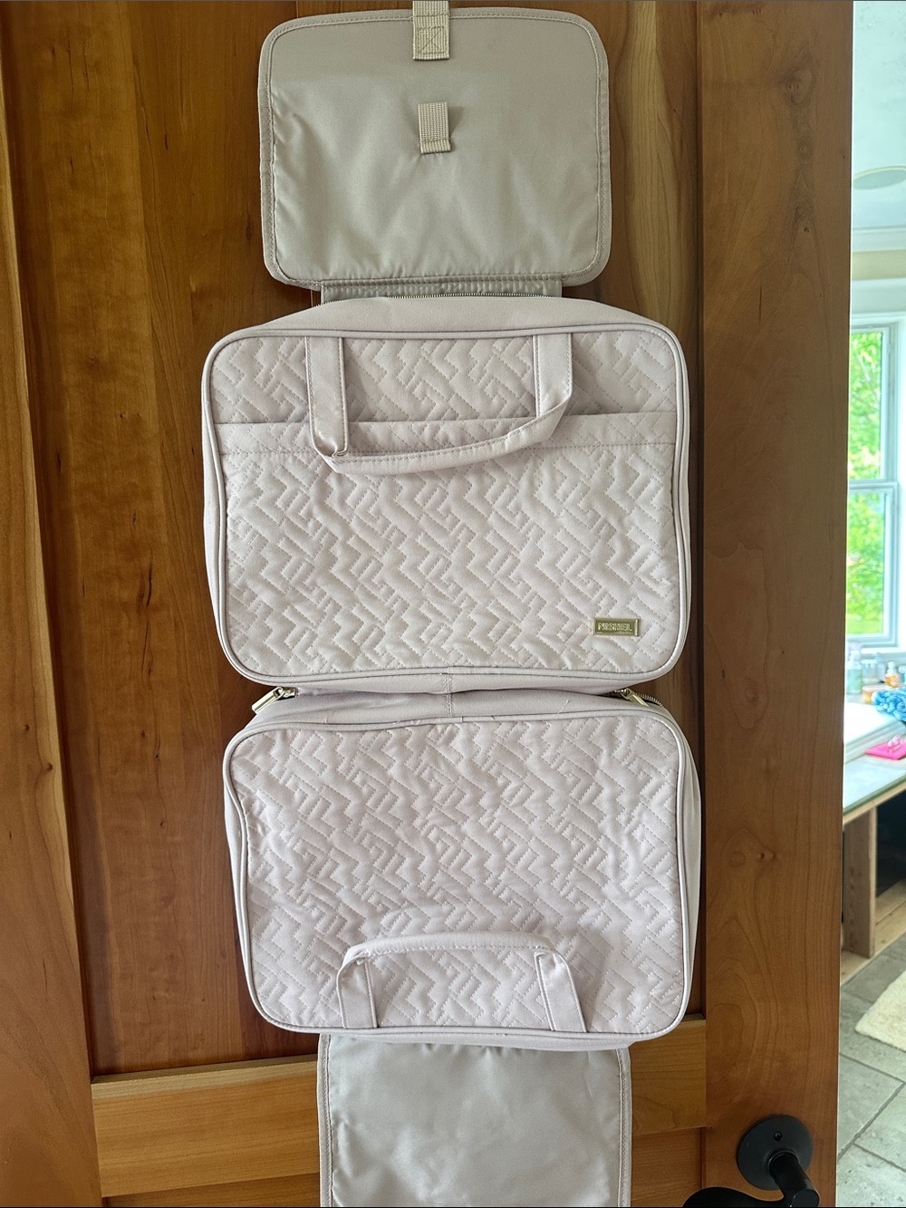 Hanging Toiletry Organizer Bag - Light Beige